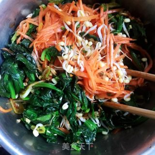 菠菜拌豆芽的做法步骤：9