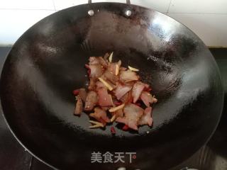 腊肉炒上海青梗的做法步骤：6