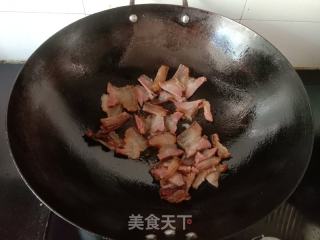 腊肉炒上海青梗的做法步骤：5