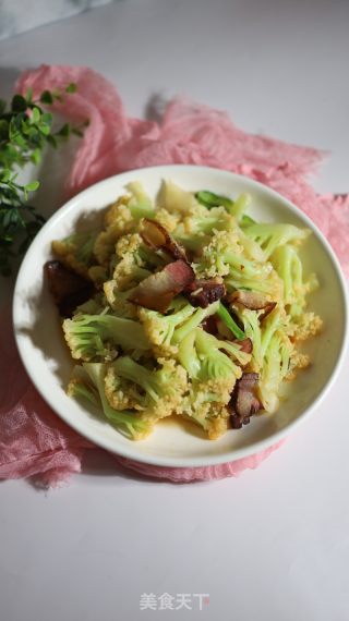 腊肉烧花菜的做法步骤：7