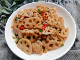五花肉炒莲藕的做法步骤：13