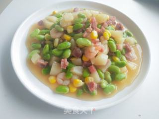 毛豆腊肠的做法步骤：14