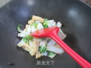 豆腐炒黄心菜的做法步骤：8