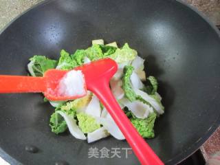 豆腐炒黄心菜的做法步骤：6
