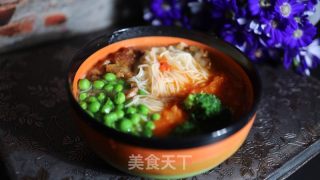 五花肉豌豆面的做法步骤：10