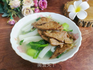 猪肝青菜年糕汤的做法步骤：11
