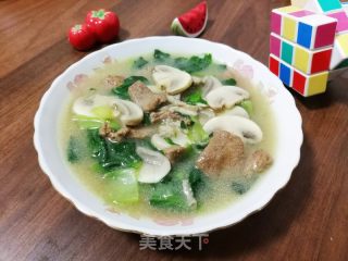 蘑菇青菜猪肝汤的做法步骤：10