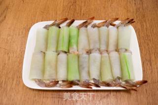 清蒸冬瓜虾仁卷的做法步骤：8