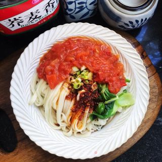 油泼茄汁手擀面的做法步骤：11
