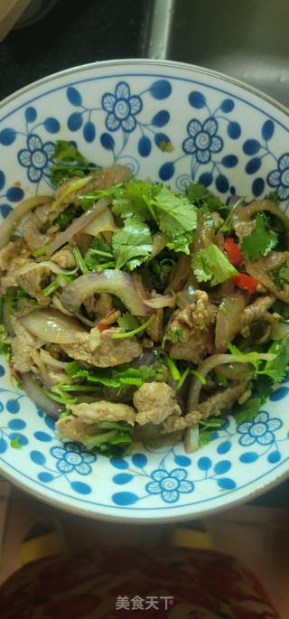 香菜洋葱拌肉片的做法步骤：17