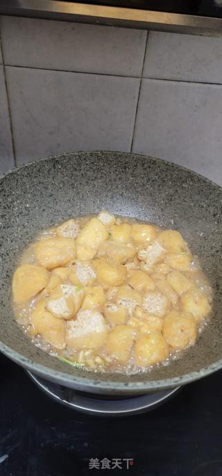 青蒜烧油豆腐的做法步骤：7