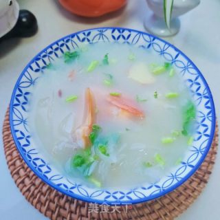 白萝卜虾干粥的做法步骤：14