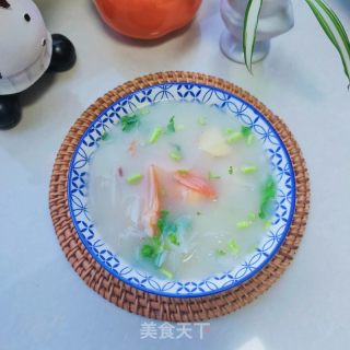 白萝卜虾干粥的做法步骤：13