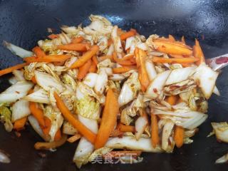 辣瓣酱炒白菜的做法步骤：4