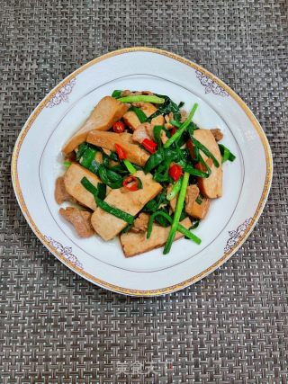 韭菜香干炒肉片的做法步骤：12