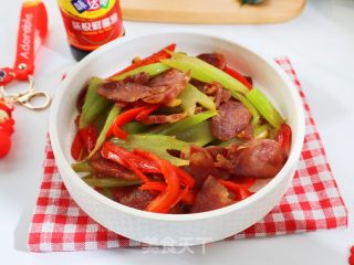 芹菜炒腊肠的做法步骤：10
