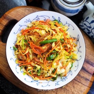 包菜炒红薯粉的做法步骤：12