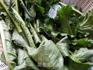 腊肉炒萝卜缨的做法步骤：1