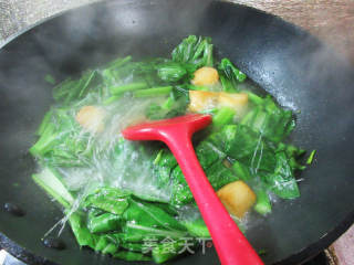 干贝烧油菜蕻煮粉丝的做法步骤：5