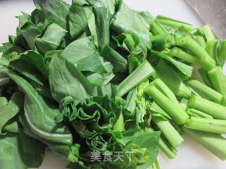 干贝烧油菜蕻煮粉丝的做法步骤：2