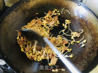 芹菜黄豆芽炒肉片的做法步骤：6