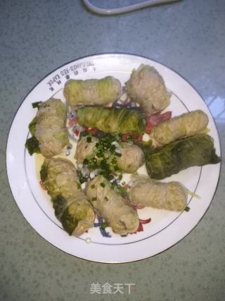 白菜肉卷的做法步骤：16