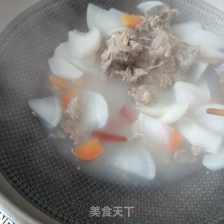 “羊肉”白萝卜炖羊肉骨的做法步骤：6