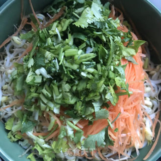 香菜拌绿豆芽的做法步骤：5