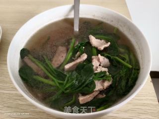 瘦肉猪肝油菜汤的做法步骤：6