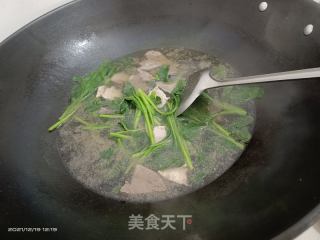 瘦肉猪肝油菜汤的做法步骤：5
