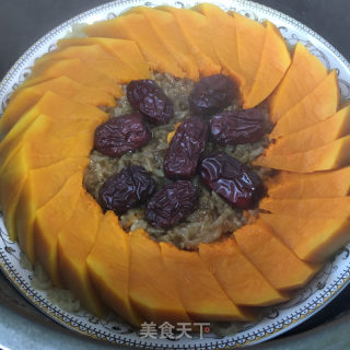 红枣糯米蒸南瓜的做法步骤：8