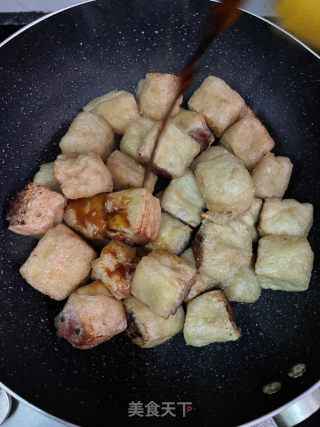煎酿油豆腐的做法步骤：7