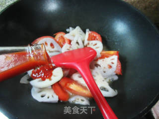番茄炒莲藕的做法步骤：5