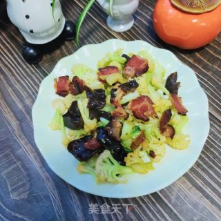 腊肉炒菜花的做法步骤：10