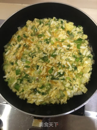 白菜葱花煎蛋的做法步骤：8
