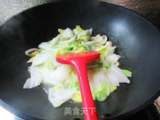 蘑菇炒黄心菜的做法步骤：8