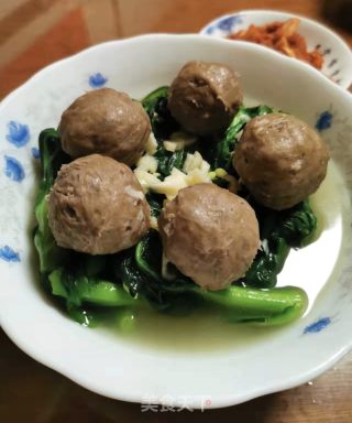 牛肉丸茼蒿的做法步骤：7