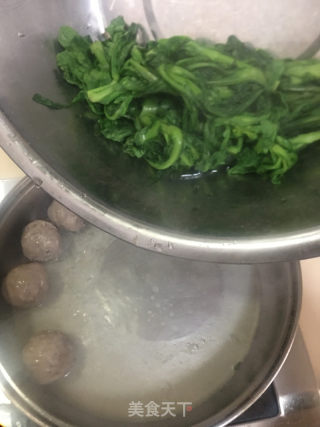 牛肉丸茼蒿的做法步骤：5