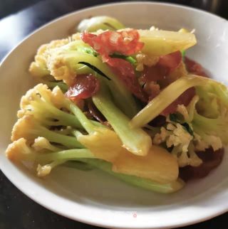 菜花炒腊肠的做法步骤：8