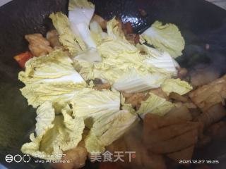 五花肉烧豆腐片的做法步骤：3