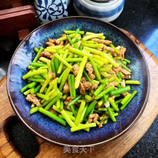 蒜苔炒肉丝的做法步骤：12