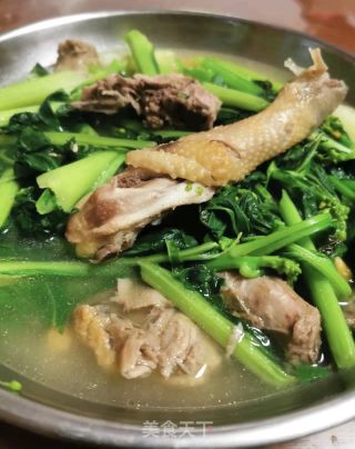 鸡汤浸迟菜心的做法步骤：8