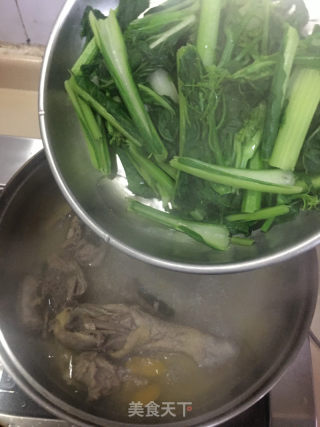 鸡汤浸迟菜心的做法步骤：6