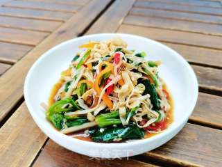 素菜~凉拌菠菜豆皮金针菇的做法步骤：7