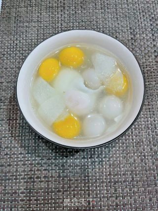 山药鸡蛋汤圆糖水的做法步骤：7