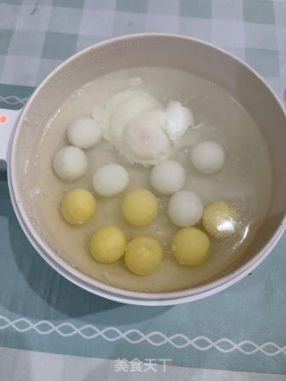 山药鸡蛋汤圆糖水的做法步骤：4