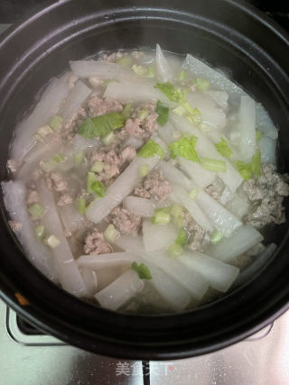 白萝卜肉沫煲的做法步骤：10
