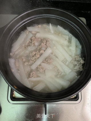 白萝卜肉沫煲的做法步骤：9
