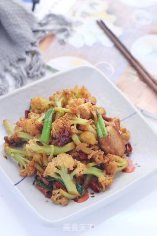 不过油的干锅菜花！的做法步骤：9