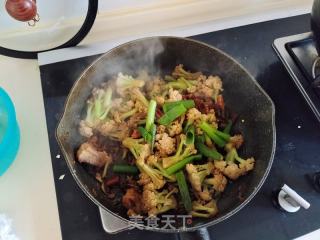 不过油的干锅菜花！的做法步骤：8